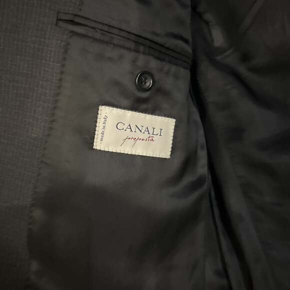 Canali Other - Canali Men's Black Gray Check Wool Sport Coat Jacket Blazer 42L